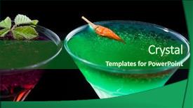  Presentation with caviar - Amazing presentation theme having alginate - molecular mixology - two cocktails backdrop and a forest green colored foreground