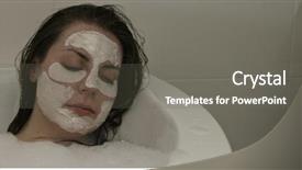  Presentation with facial - Beautiful slide deck featuring alginate - portrait of a woman backdrop and a gray colored foreground