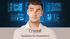  Presentation with new technology - Beautiful PPT layouts featuring algorithm - biometric verification the concept backdrop and a lemonade colored foreground