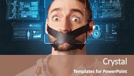  Presentation with new technology - Slides featuring algorithm - biometric verification the concept background and a coral colored foreground