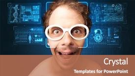  Presentation with new technology - Slide deck consisting of algorithm - biometric verification the concept background and a coral colored foreground