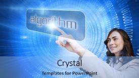  Presentation with algorithm - Beautiful presentation design featuring algorithm against glowing futuristic binary backdrop and a  colored foreground