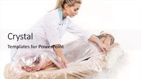  Presentation with body systems organization - PPT theme consisting of algue - beautiful girl having clay body background and a light gray colored foreground