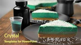  Presentation with spirulina - Slides having algue - plate with piece of tasty background and a tawny brown colored foreground