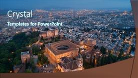  Presentation with historical buildings - Theme with alhambra-aerial-view-at-night background and a ocean colored foreground