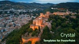  Presentation with granada - Slide deck featuring alhambra-aerial-view-at-night background and a wine colored foreground