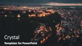  Presentation with granada - Slides featuring alhambra-aerial-view-at-night background and a black colored foreground