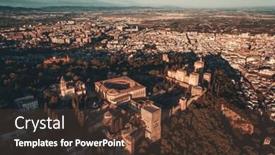  Presentation with granada - Audience pleasing PPT theme consisting of alhambra-aerial-view-at-sunrise backdrop and a tawny brown colored foreground