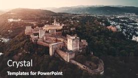  Presentation with granada - Audience pleasing PPT layouts consisting of alhambra-aerial-view-at-sunrise backdrop and a dark gray colored foreground