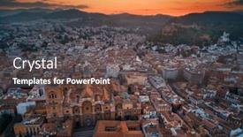  Presentation with granada - Audience pleasing presentation theme consisting of alhambra-aerial-view-at-sunrise backdrop and a tawny brown colored foreground