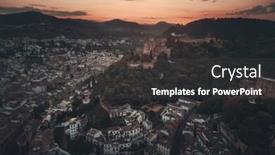  Presentation with granada - Presentation design consisting of alhambra-aerial-view-at-sunrise background and a dark gray colored foreground