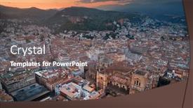  Presentation with historical buildings - Audience pleasing theme consisting of alhambra-aerial-view-at-sunrise backdrop and a gray colored foreground