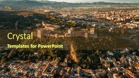  Presentation with historical buildings - Slide set consisting of alhambra-aerial-view-at-sunrise background and a tawny brown colored foreground