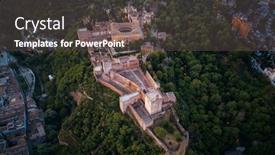  Presentation with granada - Beautiful presentation theme featuring alhambra-aerial-view-with-historical backdrop and a dark gray colored foreground