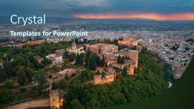  Presentation with historical buildings - Colorful PPT layouts enhanced with alhambra-aerial-view-with-historical backdrop and a ocean colored foreground