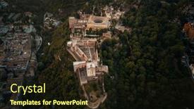  Presentation with historical buildings - Theme having alhambra-aerial-view-with-historical background and a wine colored foreground