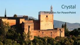  Presentation with granada - Amazing theme having alhambra at sunset granada spain backdrop and a light blue colored foreground