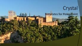  Presentation with granada - Beautiful presentation theme featuring alhambra at sunset granada spain backdrop and a light blue colored foreground