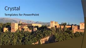  Presentation with granada - Cool new presentation design with alhambra at sunset granada spain backdrop and a light blue colored foreground