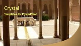  Presentation with granada - PPT theme having alhambra lion nazarie palace granada spain background and a tawny brown colored foreground