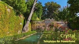  Presentation with granada - Slide deck consisting of alhambra-palace-at-granada-spain background and a tawny brown colored foreground