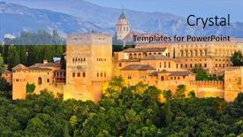  Presentation with granada - Colorful PPT theme enhanced with alhambra palace granada spain backdrop and a light blue colored foreground