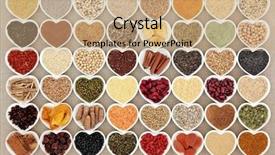  Presentation with dried food - Colorful presentation design enhanced with ali - dried super health food backdrop and a coral colored foreground