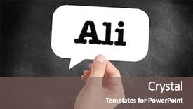  Presentation with hazrat ali - Audience pleasing slide set consisting of ali written in a speechbubble backdrop and a  colored foreground