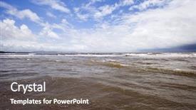  Presentation with clouds - Theme featuring concept skin care for women beautiful woman with bare shoulders has a clean well-groomed skin and long straight hair close-up portrait against a light gray background background and a gray colored foreground