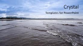  Presentation with waves - Cool new PPT theme with chinese kale in the garden backdrop and a seafoam green colored foreground