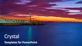  Presentation with light - Presentation theme featuring alicante cabo las huertas beacon background and a navy blue colored foreground