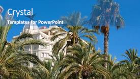  Presentation with community - Amazing PPT theme having alicante-la-explanada-buildings backdrop and a teal colored foreground