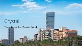  Presentation with palm beach - Audience pleasing slide deck consisting of alicante-playa-el-postiguet-beach backdrop and a light blue colored foreground