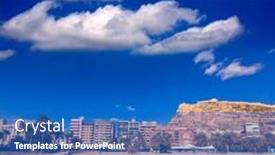  Presentation with community - Beautiful theme featuring alicante postiguet beach and castle santa barbara in spain valencian community backdrop and a teal colored foreground