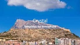  Presentation with community - Amazing slide deck having alicante postiguet beach and castle santa barbara in spain valencian community backdrop and a teal colored foreground