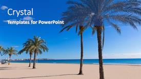  Presentation with community - Colorful slide deck enhanced with alicante-postiguet-beach-at-mediterranean backdrop and a ocean colored foreground