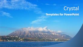  Presentation with village - Presentation theme featuring alicante-province-denia-village background and a cobalt blue colored foreground