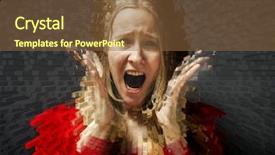  Presentation with alice in wonderland - Beautiful presentation theme featuring alice in the wonderland concept backdrop and a tawny brown colored foreground