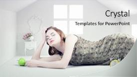  Presentation with white house - PPT layouts with alice wonderland - beautiful woman in the white background and a white colored foreground