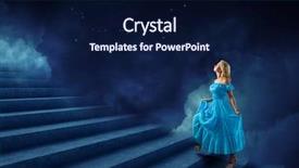  Presentation with stairs - PPT theme consisting of alice wonderland - young blond woman in blue background and a navy blue colored foreground