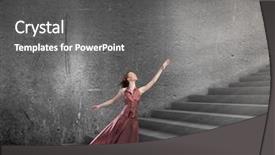  Presentation with walking young wild jaguar - Amazing PPT layouts having alice wonderland - young blond woman in dress backdrop and a dark gray colored foreground