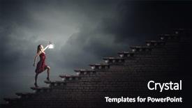  Presentation with walking - Slides having alice wonderland - young girl in red dress background and a black colored foreground