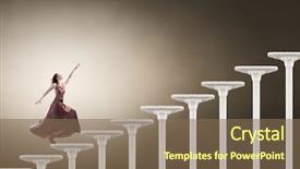  Presentation with walking - Presentation theme consisting of alice wonderland - young woman in evening long background and a violet colored foreground