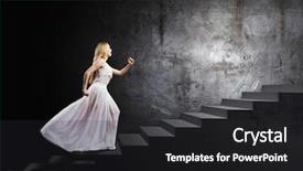  Presentation with walking - PPT layouts consisting of alice wonderland - young woman in white long background and a dark gray colored foreground