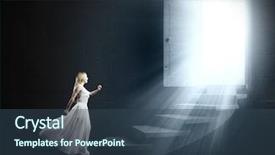  Presentation with walking - Cool new PPT theme with close up portrait of a happy young male doctor with stethoscope dressed in uniform pointing finger at pills and looking at camera isolated over white background backdrop and a  colored foreground.