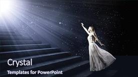  Presentation with stepping - Presentation with alice wonderland - young woman in white long background and a wine colored foreground