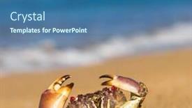  Presentation with alien - PPT theme featuring alien creature menacing eyes background and a ocean colored foreground