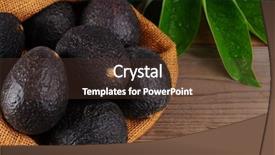  Presentation with wood - Presentation design with hass avocados in a burlap background and a tawny brown colored foreground