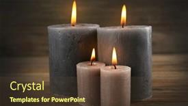  Presentation with wax - Cool new PPT layouts with alight wax grey candle on wooden background backdrop and a tawny brown colored foreground