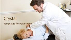  Presentation with chiropractor - Cool new PPT theme with physician alignment - chiropractor adjusting a female patient's backdrop and a lemonade colored foreground